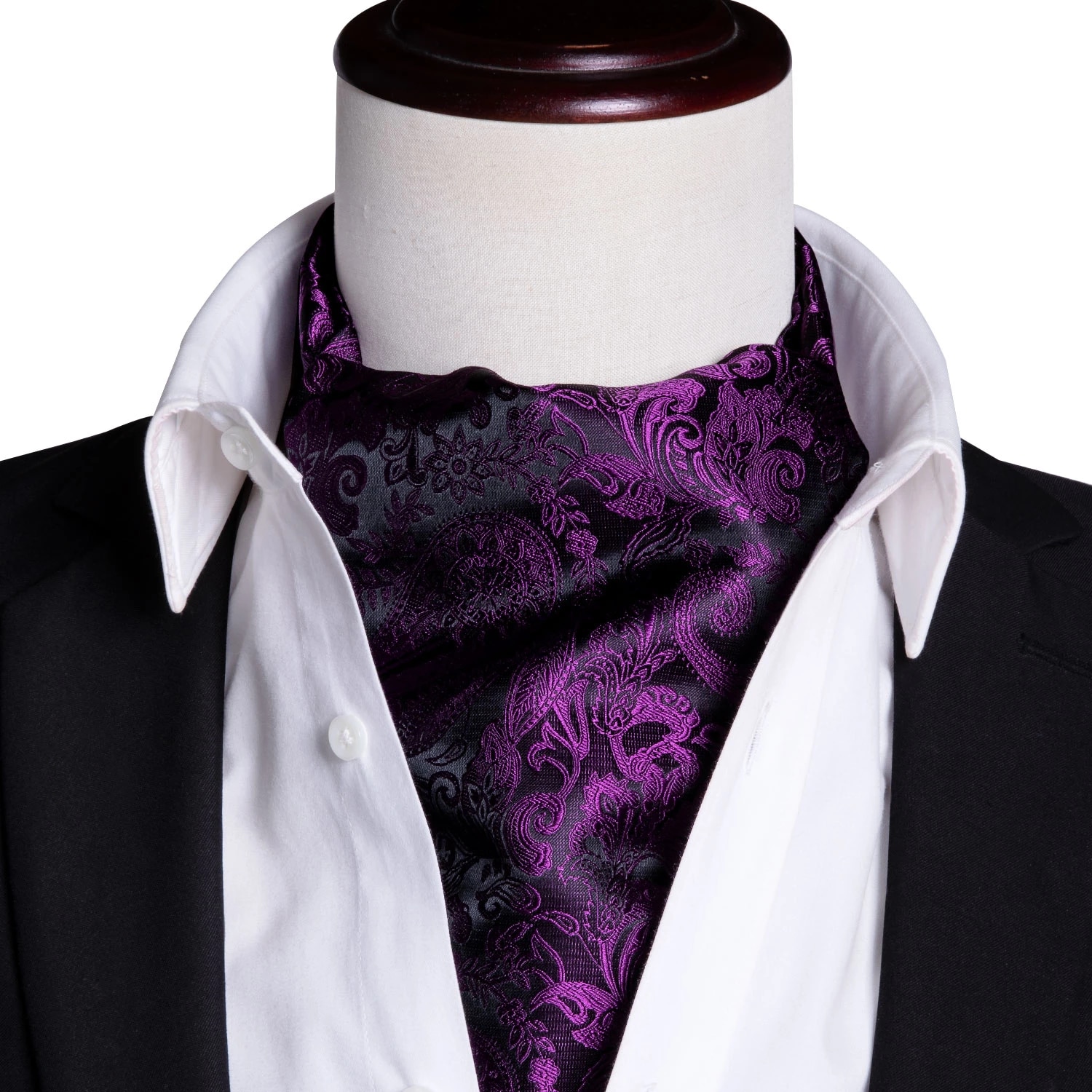 Luxury NEW Purple Cravat Ascot Tie Scarf Wedding Silk A38 Kleidung &amp;  Accessoires Herren-Accessoires